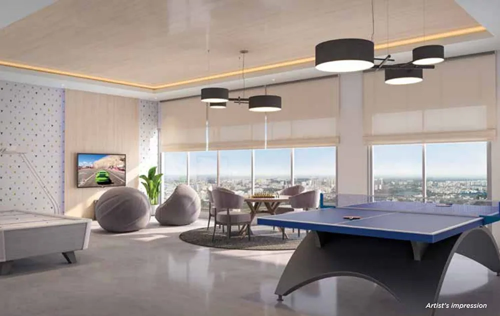 Modern indoor gaming zone at Sethia Pride Apartments
